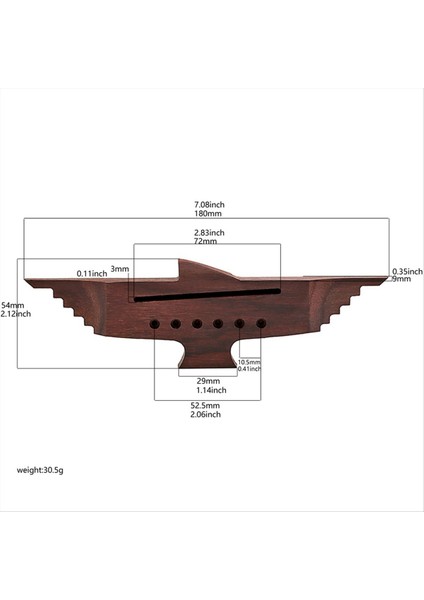 Akustik Gitar Için 6 Dize Gitar Köprüsü Gül Ahşap Gitar Köprüsü 6 Delik (Yurt Dışından)