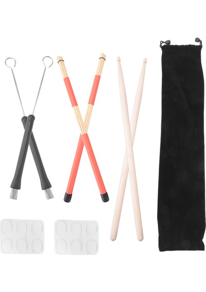 Davul Çubukları Seti, 5A Akçaağaç Ahşap Davul Çubukları, Davul Çubukları Fırçaları, Geri Çekilebilir Davul Tel Fırçaları, Çantalı Davul Sönümleyicileri (Yurt Dışından) fiyatları