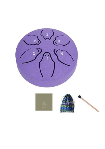 3 Inç 6 Ton Açık Çelik Dil Davul Yağmur Davul Enstrümanı Mini El Davul Eterik Baget Mor (Yurt Dışından)