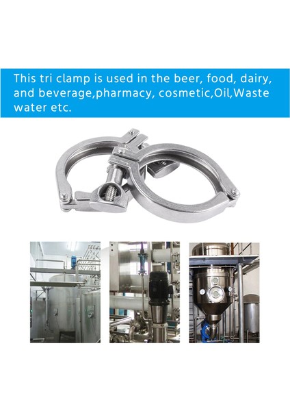 2pcs Tri-Clamp Çelik Tek Pin Ağır Hizmet Tri Kelepçesi Silikon Contalı Ferrule Tc Için Kanat Somunlu (Yurt Dışından) fırsatları