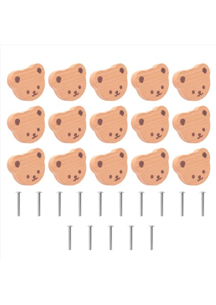 15 Adet Mobilya Düğmeleri, Ahşap Çekmece Düğmeleri, Ahşap Dolap Düğmeleri, Çocuklar Için Ayı Çekmece Düğmeleri, Şifoniyer, Çekmeceler, Mutfak (Yurt Dışından) modelleri