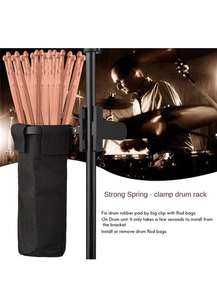 Drum Stick Tutucu Bag Çanta Baget Konteyner Çanta Kelepçe Klipsi Çubuk Tutucu Zil/davul/müzik Standı (Yurt Dışından) modelleri