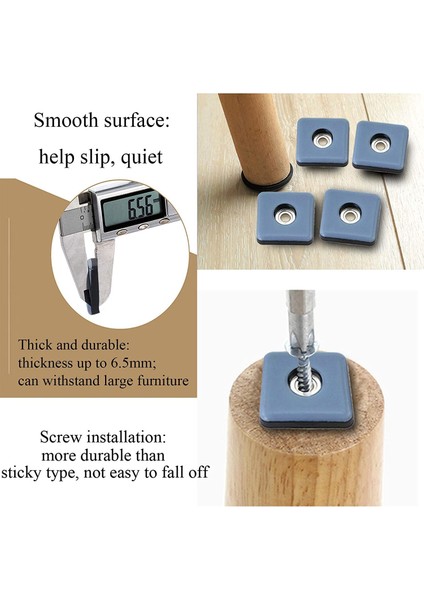 20PCS Halı Için Mobilya Kaydırıcıları Ptf Mobilya Kayar Vidalı Kare Mobilya Hareketli Kaydırıcı 25 mm Vidalı (Yurt Dışından) modelleri