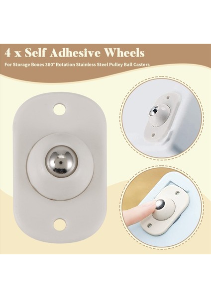 Mobilya, Saklama Kutuları, Dolap, Çöp Için 360 Derece Dönüşlü 4pcs Paslanmaz Çelik Mini Döner Tekerlekler (Yurt Dışından) fırsatları