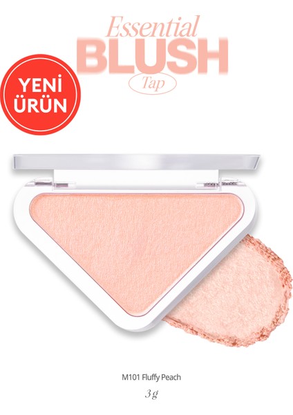 Katmanlanabilir Yumuşak Dokulu Yarı Mat Bitiş Sunan Allık Clıo Essential Blush Tap (M101 Fluffy Peach)