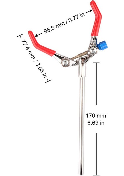 3-Progg Döner Kelepçesi, Sağlam 3 Prong Tek Ayar Çok Amaçlı Uzatma Kelepçesi Parmak Stili Laboratuar Kelepçesi (Yurt Dışından) fiyatları