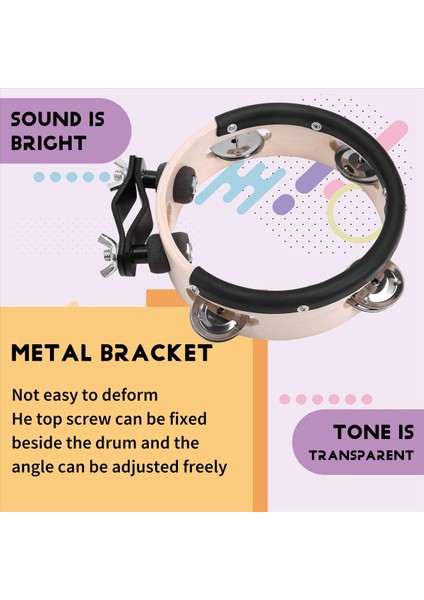 Drum Circle Çift Sıralı Çıngırak Drum Halkalar Tambourin Drum Tamborine Perküsyon Müzik Aletleri Ahşap Renk (Yurt Dışından) indirimleri