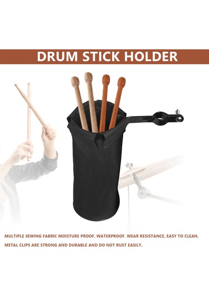 Drum Stick Tutucu Nem Kanıtı Bag Çantası Aşınma Direnci Bagetleri Montajlı Kelepçe Davul Aksesuarları Alet Çantası (Yurt Dışından) modelleri