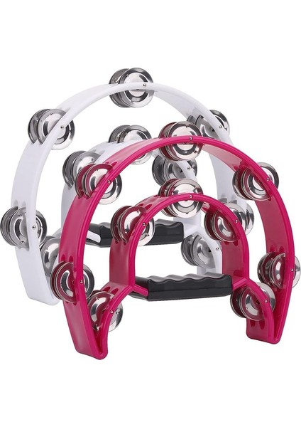 2 Pack 10 Inç Çift Sıra Tef, Yetişkin, Yarım Ay Müzikal Tef 20 Metal Jingles Elde Tutulan Perküsyon Davul (Yurt Dışından)