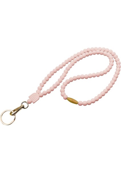 Çalışma Izin Çantası Kradard Anti-Lost Uzun Silikon Boncuklu Kimlik Kartı ve Anahtar Cep Telefonu Kiracı Lady Pembe (Yurt Dışından)