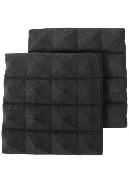 Kömür Akustik Köpük Fayans Ses Yalıtımı Köpük Panelleri Stüdyo Ses Dolgu 2 x 10 x 10 Inç (Siyah) (Yurt Dışından)