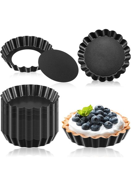 32PCS 3 Inç Mini Tart Tavalar Yumurta Tart Kalıbı Çıkarılabilir Alt Yuvarlak Quiche Pan Mini Turta Tavaları Fırın Yazılımı Kalıp (Yurt Dışından) fırsatları