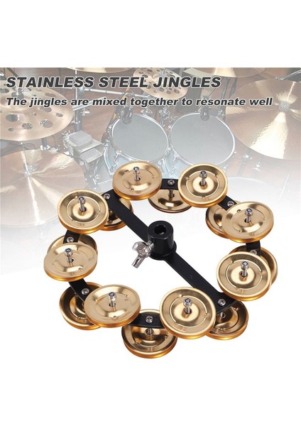 Müzikal Kalimba Taşınabilir Perküsyon Hi-Hat Tef ile Satır Alaşımlı Jingles Davul Seti Müzikal Aksesuarları, Altın (Yurt Dışından) indirimleri