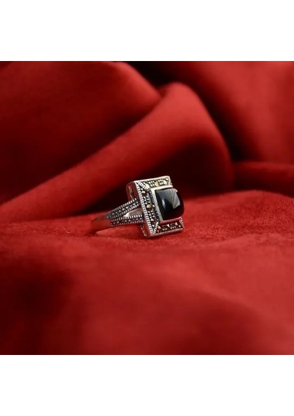 Oltu Taşı Kaşlı kare Model Kadın Yüzük fırsatları