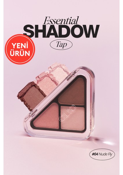 3 Renk Içeren, Mat ve Işıltılı Bitişli Mini Far Paleti Clıo Essential Shadow Tap 04 Nude Fly
