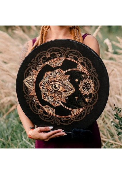Ay Tutulması Davul Moon Tarzı Ses Takımı Koyun Derisi Perküsyon Enstrümanı 25CM (Yurt Dışından) fırsatları