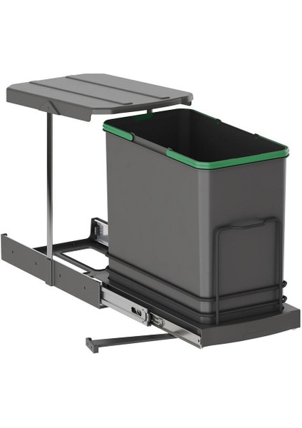 Teleskopik Raylı Plastik Gövde Çöp Kovası 24 Lt S2571