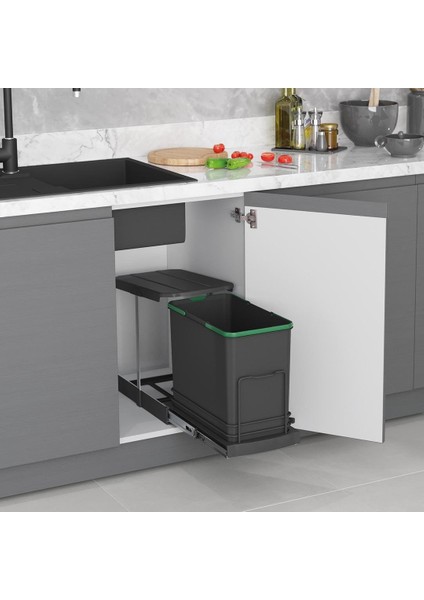 Teleskopik Raylı Plastik Gövde Çöp Kovası 24 Lt S2571 fiyatları