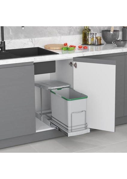 Teleskopik Raylı Plastik Gövde Çöp Kovası 24 Lt S2571 modelleri