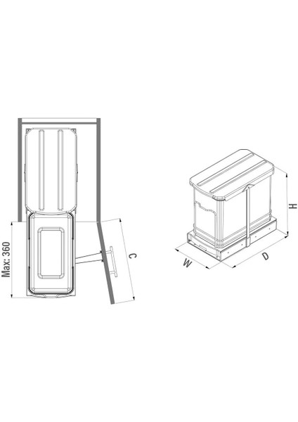 Teleskopik Raylı Plastik Gövde Çöp Kovası 24 Lt S2571 indirimleri