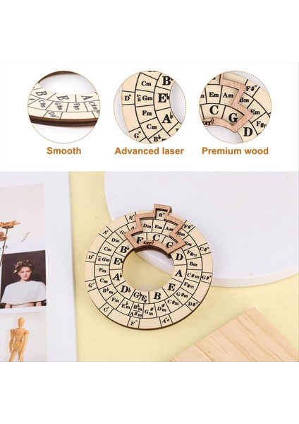 Ahşap Melodi Aracı, Beşinci Yuvarlak Daire Tekerlek Melodi Akor Aracı Müzik Transpoz Aksesuarları Ahşap Akor (Yurt Dışından) modelleri