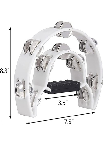 Half Moon Tambourine - Müzik Enstrümanı Perküsyon Drum &amp; Guitar Oynama (Beyaz) (Yurt Dışından) fiyatları