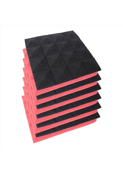 Kömür Akustik Köpük Fayans Ses Yalıtımı Köpük Panelleri Stüdyo Ses Dolgu 2 x 10 x 10 Inç (Siyah+Kırmızı) (Yurt Dışından) modelleri