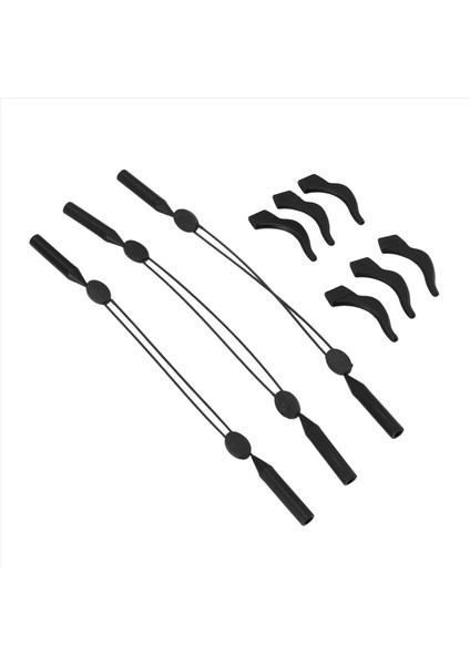 Gözlük Kayış Ayarlanabilir Gözlük Tutucu 3pcs Evrensel Fit Spor Güneş Gözlüğü Tutucu + 6pcs Gözlük Kulak Tutuş (Yurt Dışından)