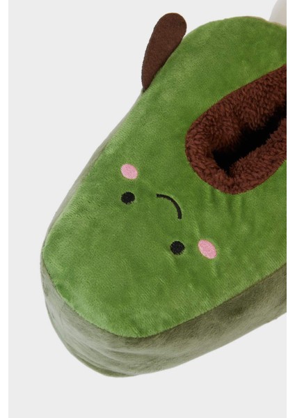 Kadın Avokado Temalı Düz Taban Panduf F1588AX25WN