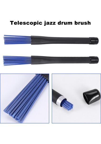 1 Çift Geri Çekilebilir Siyah Tutamaklar Caz Davul Fırçaları Mavi Naylon 32CM Yapışır (Yurt Dışından) indirimleri