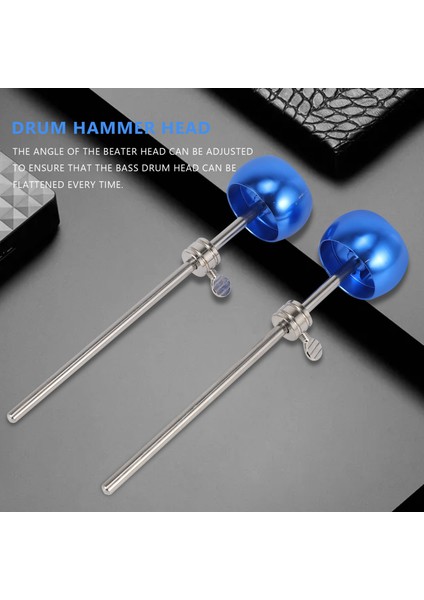 2pcs Bas Davul Pedal Çırpıcı Alüminyum Alaşım Çekiç Kafa Perküsyon Enstrümanı Aksesuar Parçaları, Mavi (Yurt Dışından) modelleri