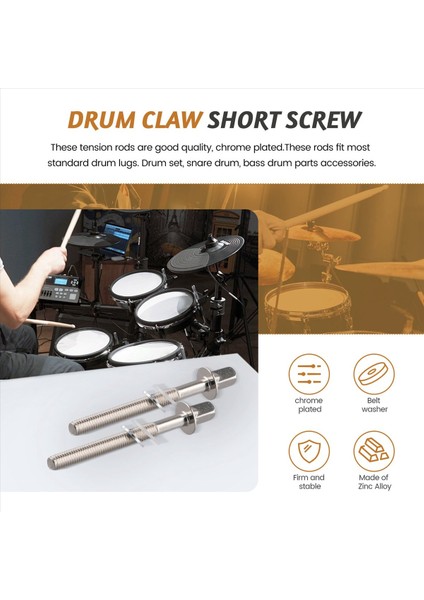 12PCS Davul Gerginlik Çubukları Gerginlik Vidaları Bas Davul Vidaları Set Bas Trampet Davul Aksesuarları Davul Donanımı M5X50MM (Yurt Dışından) fırsatları