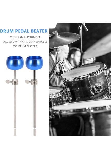 2pcs Bas Davul Pedal Çırpıcı Alüminyum Alaşım Çekiç Kafa Perküsyon Enstrümanı Aksesuar Parçaları, Mavi (Yurt Dışından) indirimleri