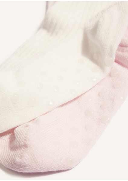 Kız Bebek Kaydırmaz Taban 2'li Pamuklu Diz Altı Çorap F6724A5NS indirimleri