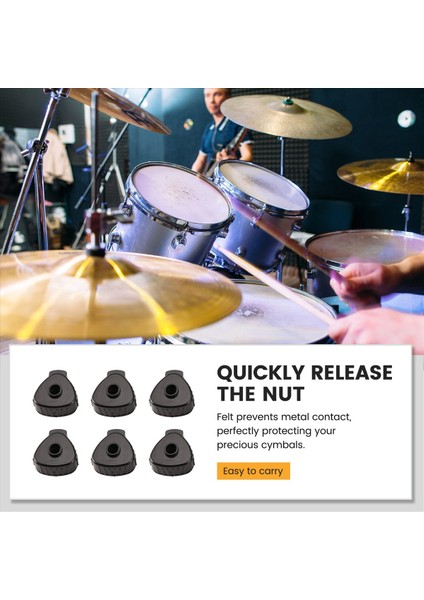 6 Adet Zil Somunları, Zil Kılıflı Hızlı Zil Somunu Yıkama Değiştirme, Perküsyon Davul Yedek Parçaları (Yurt Dışından) indirimleri