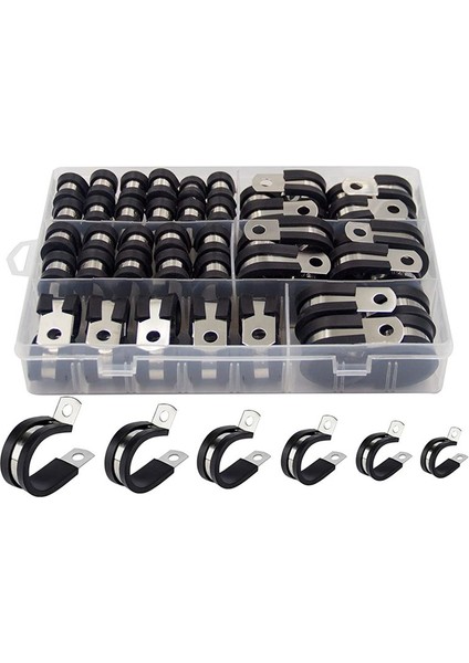 Kablo Kelepçesi Çiftlik Kiti Paslanmaz Çelik Kauçuk Kaplamalı Yalıtılmış Yalıtılmış Kablo Kelepçesi Otomotiv Tel Boru Kelepçesi (Yurt Dışından)