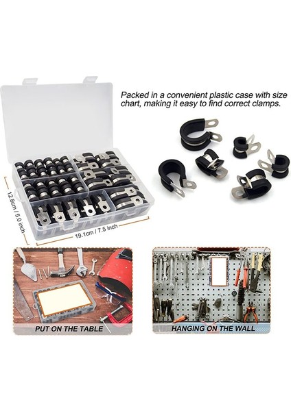 Kablo Kelepçesi Çiftlik Kiti Paslanmaz Çelik Kauçuk Kaplamalı Yalıtılmış Yalıtılmış Kablo Kelepçesi Otomotiv Tel Boru Kelepçesi (Yurt Dışından) fırsatları