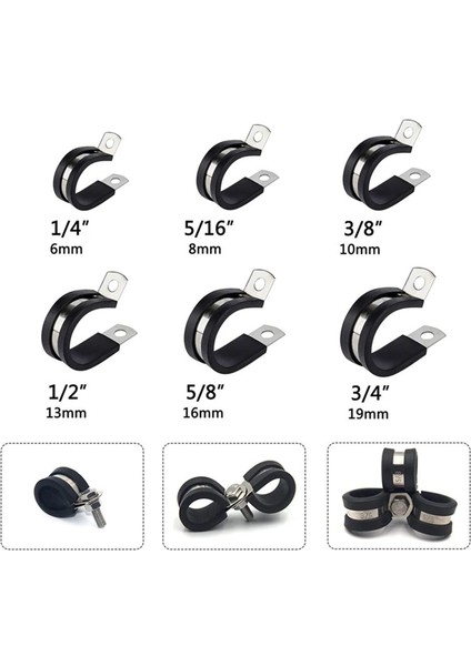 Kablo Kelepçesi Çiftlik Kiti Paslanmaz Çelik Kauçuk Kaplamalı Yalıtılmış Yalıtılmış Kablo Kelepçesi Otomotiv Tel Boru Kelepçesi (Yurt Dışından) indirimleri