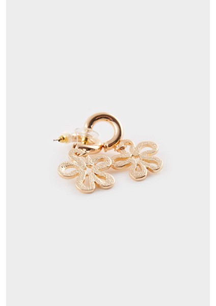 Kadın Çiçekli Sallantılı Gold Küpe E6462AXNS modelleri
