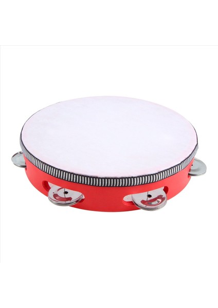 Ktv Partisi Kırmızısı Için 8inch Müzikal Tambora Tamborine Drum Yuvarlak Perküsyon Hediyesi (Yurt Dışından)