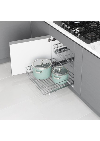 Tel Çekmece Sepeti Bağımsız Çift Açılım Tandem Raylı 45 cm