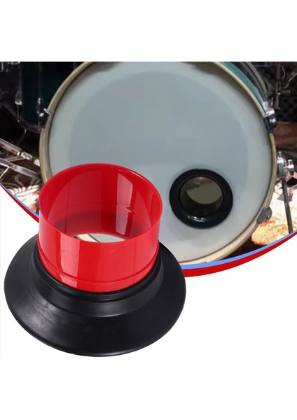 Siyah Port Hole Protector, Mikro Delek Kafası, Kırmızı ile Bas Davul Geliştirici Abs Kauçuk Bas Drum Kick Artırıcı (Yurt Dışından) fırsatları