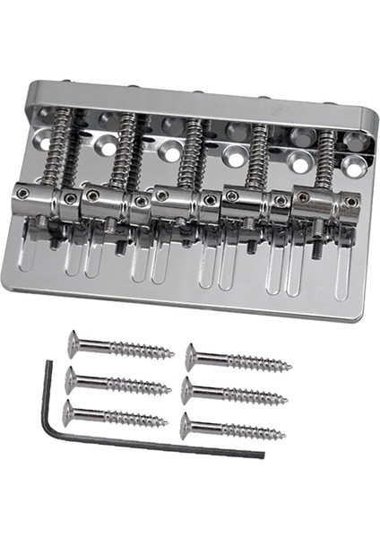 5 Dize Kalınlaştırılmış Bas Eyer Köprüsü Çekme String Plakası 5 String Elektrik Bas Gitar Aksesuarları Gümüş (Yurt Dışından)