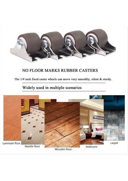 Mini Sabit Tekerlekler, Vidalı Düşük Profilli Küçük Tekerlekler, Mobilya Için Sessiz Kauçuk Sert Tekerlekler 8 Paket (Yurt Dışından) modelleri