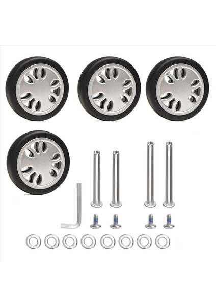 4pc Bavul Yedek Tekerlekleri 51MM x 18MM Spinner Tekerlek Sessiz Hasarlı Bagaj Tramvay Çakçısı Onarımı Için Esnek Pürüzsüz (Yurt Dışından)