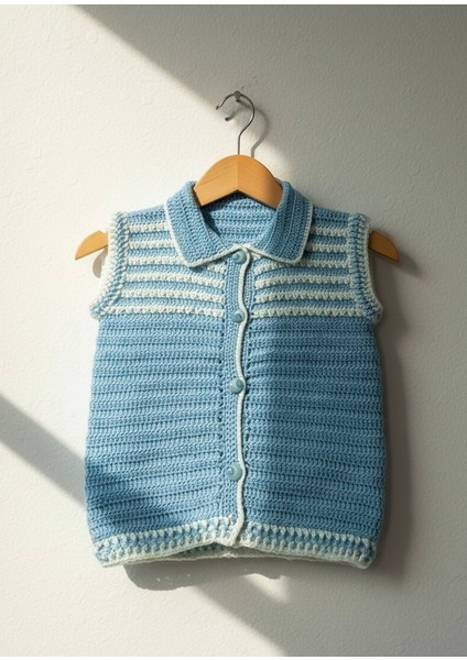 Tığ Işi Bebe Yakalı Bebek Yeleği