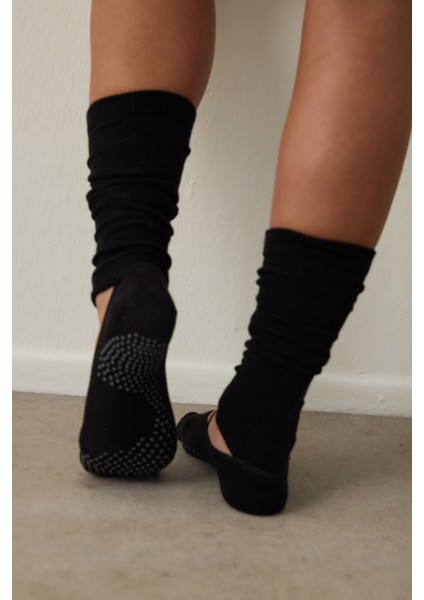 Siyah Kaydırmaz Taban Bantlı Pilates&Yoga Tozluk Çorap fiyatları