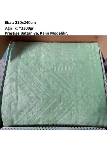 Prestige Kalın Embos Çift Kişilik Battaniye (220x240)-Yeşil fiyatları