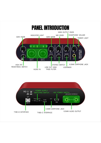 Yeni Küçük Sürücüsüz Mikser Dijital Efektler Harici Ses Kartı Bilgisayara Bağlı Defter Taşınabilir Tuner (Yurt Dışından) fiyatları