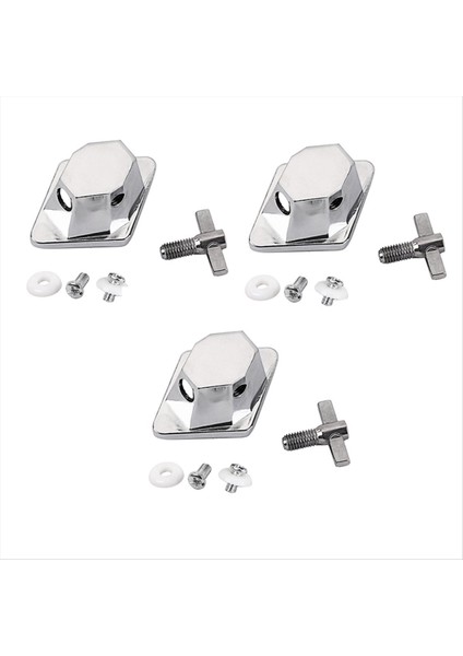 3pcs Krom Zemin Bacak Braketi Bağlantı Taban Davul Seti Parçaları Aksesuarları Müzik Aleti Aksesuarları (Yurt Dışından)